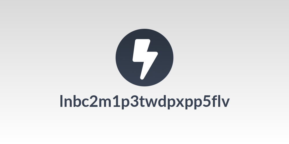 lnbc2m1p3twdpxpp5flv