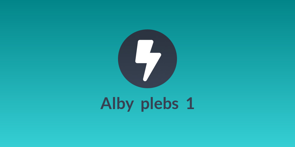 Alby 🐝 plebs ⚡ 1