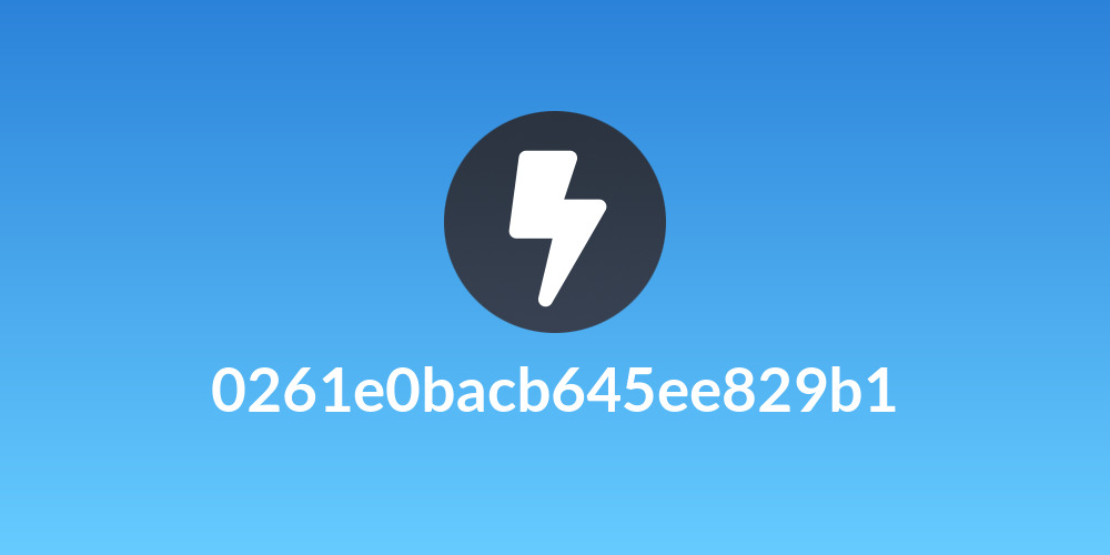 0261e0bacb645ee829b1