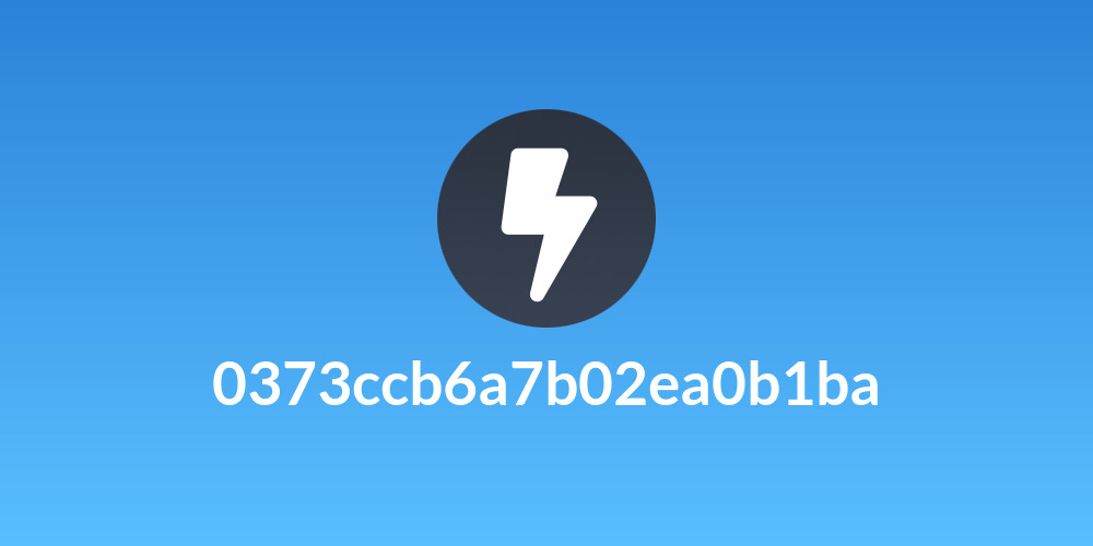 0373ccb6a7b02ea0b1ba