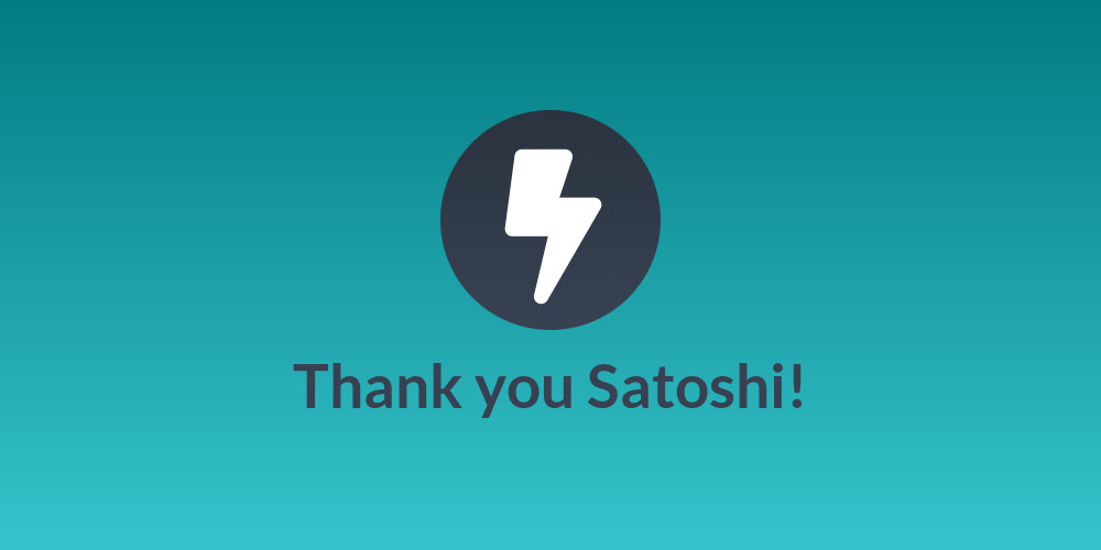 Thank you Satoshi!