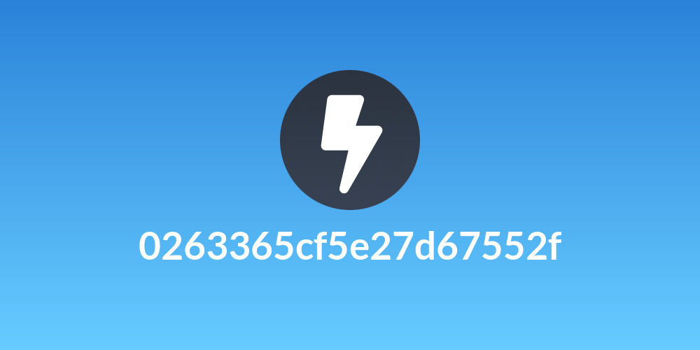 0263365cf5e27d67552f