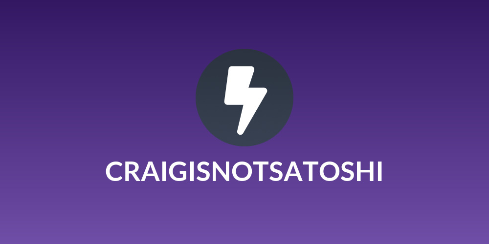 CRAIGISNOTSATOSHI