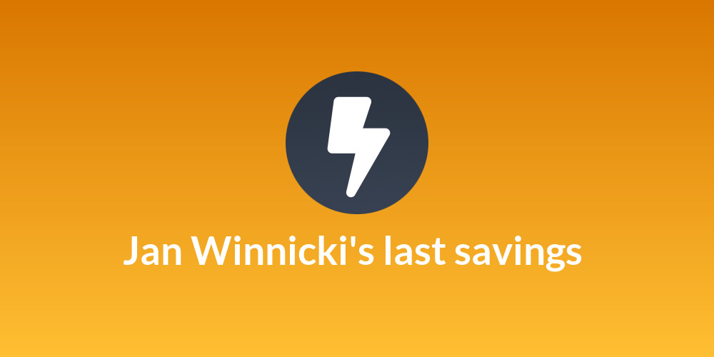 Jan Winnicki's last savings 💰
