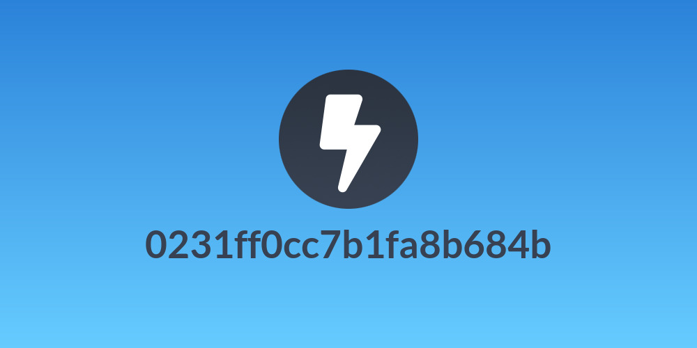 0231ff0cc7b1fa8b684b