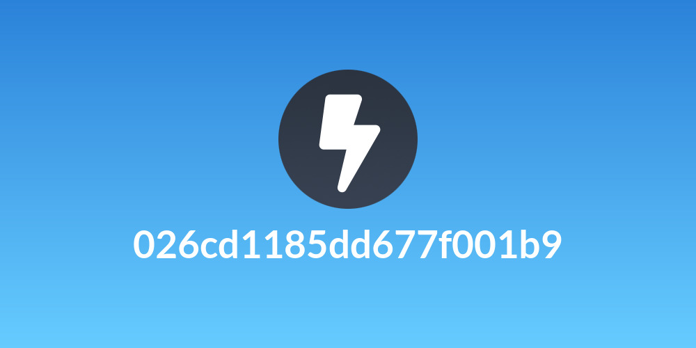 026cd1185dd677f001b9