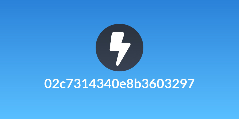 02c7314340e8b3603297