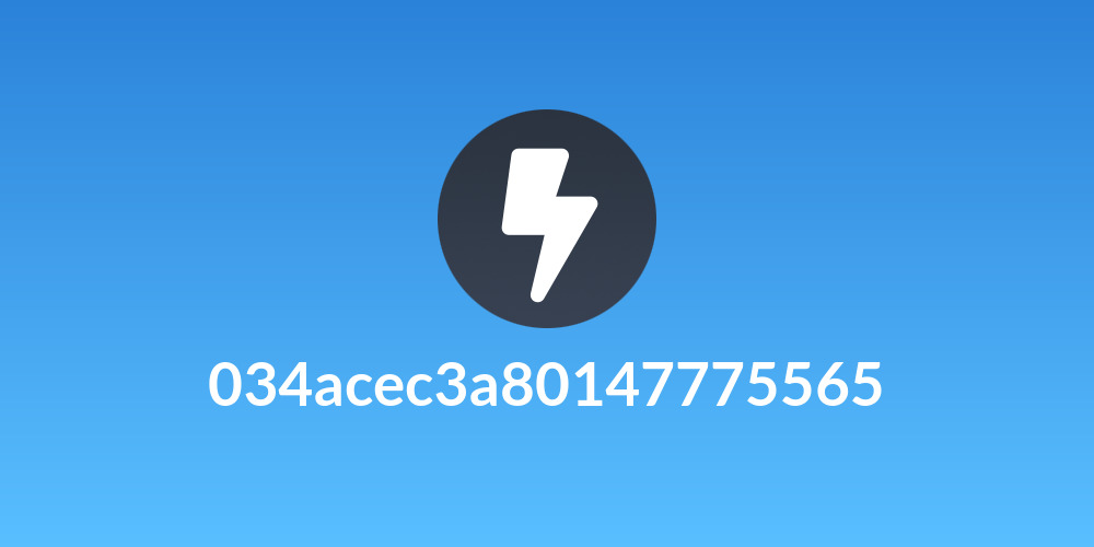 034acec3a80147775565