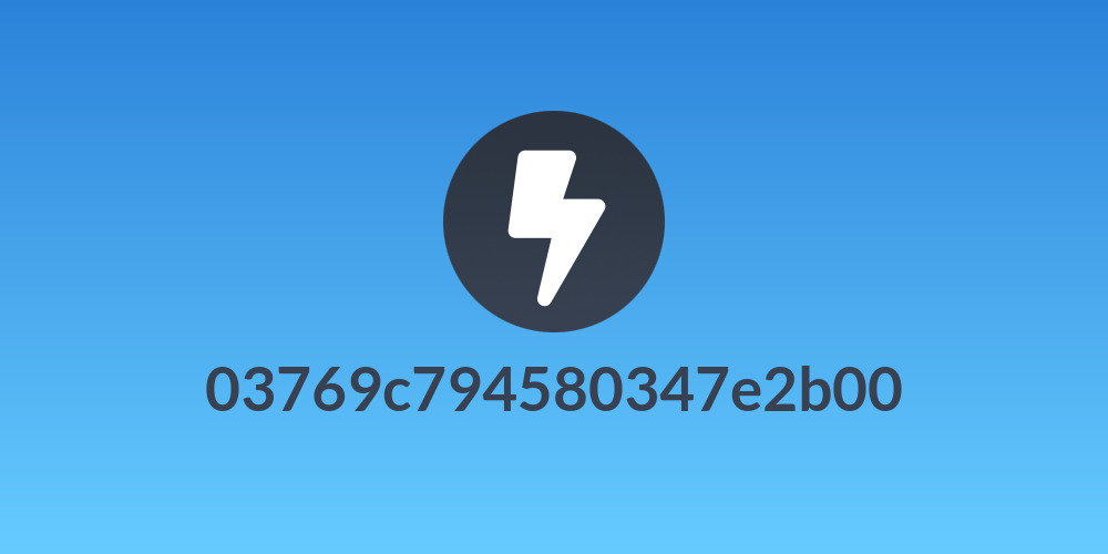 03769c794580347e2b00