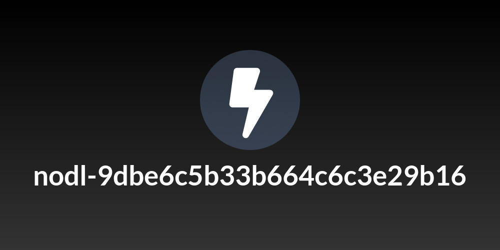 nodl-9dbe6c5b33b664c6c3e29b16