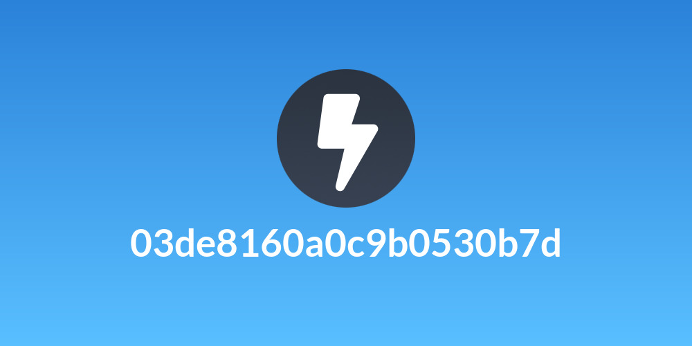 03de8160a0c9b0530b7d