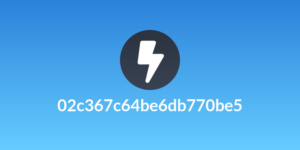 02c367c64be6db770be5