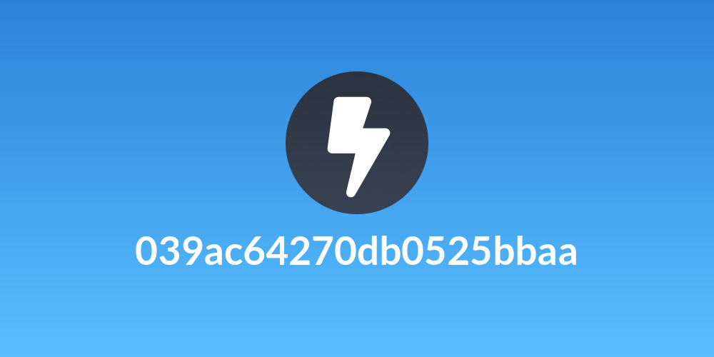 039ac64270db0525bbaa