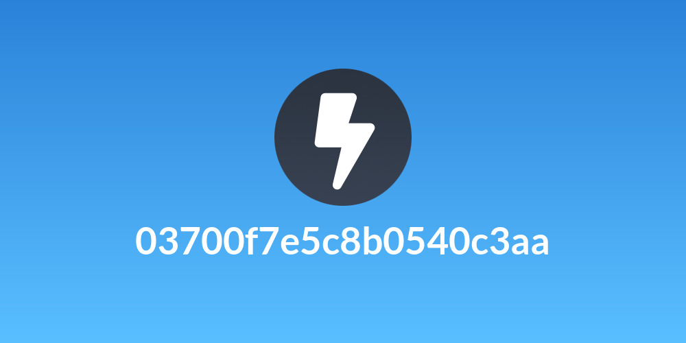 03700f7e5c8b0540c3aa