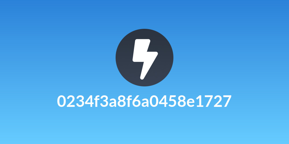 0234f3a8f6a0458e1727