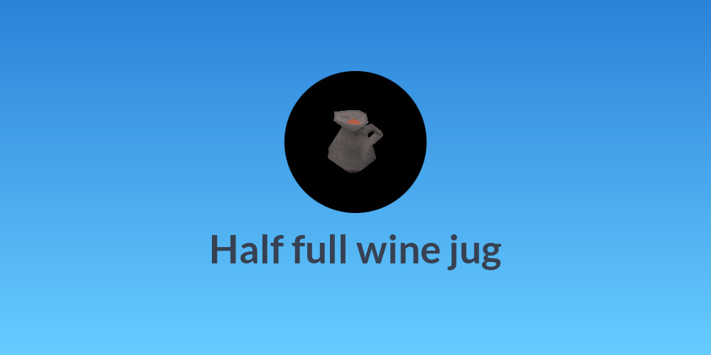 Half full wine jug