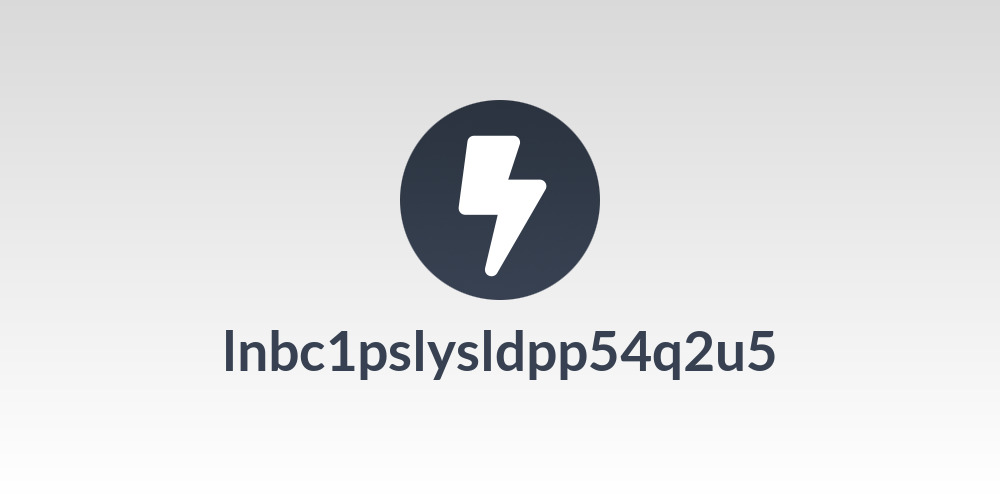 lnbc1pslysldpp54q2u5