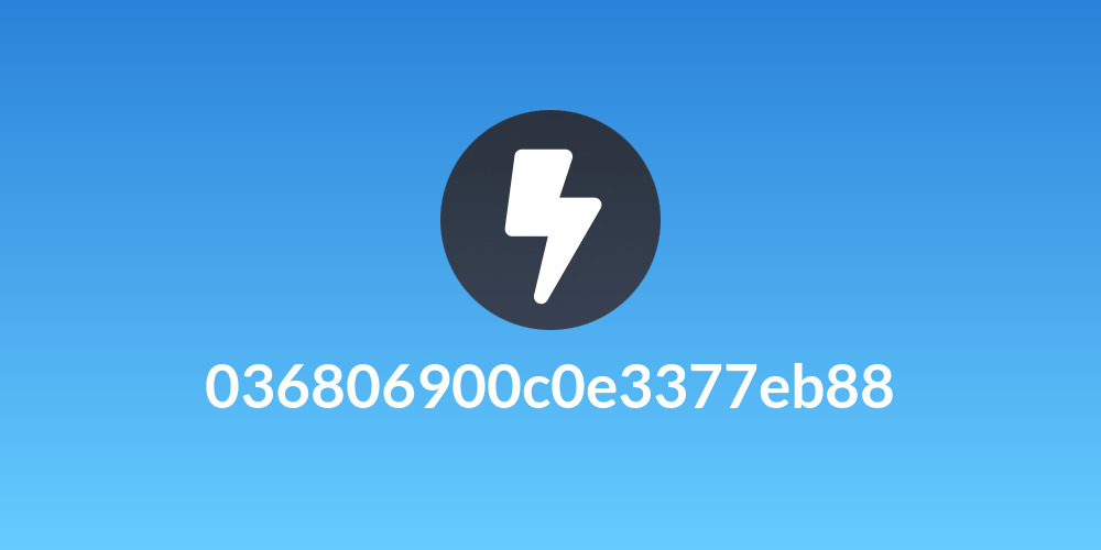 036806900c0e3377eb88