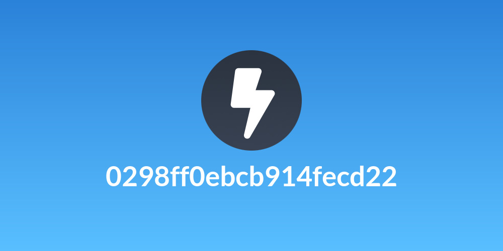 0298ff0ebcb914fecd22