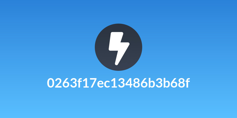 0263f17ec13486b3b68f