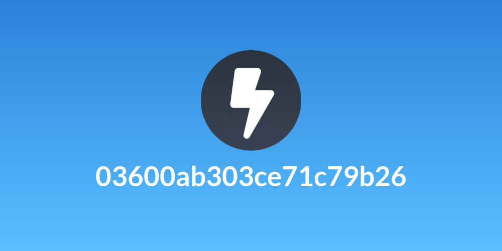 03600ab303ce71c79b26
