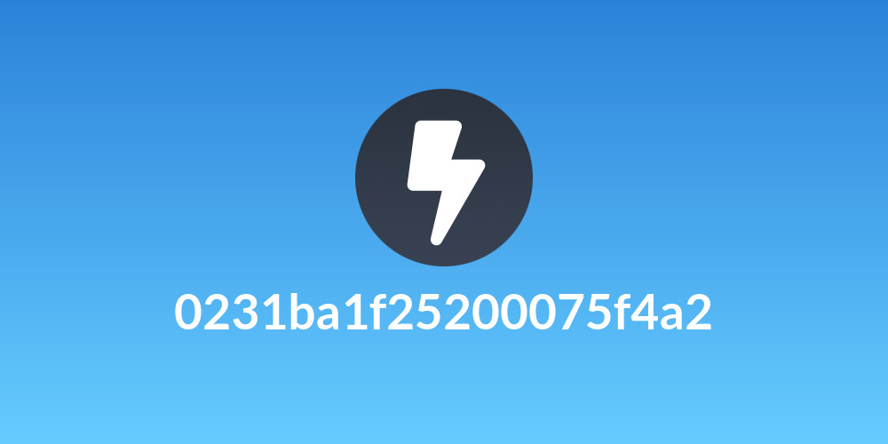 0231ba1f25200075f4a2