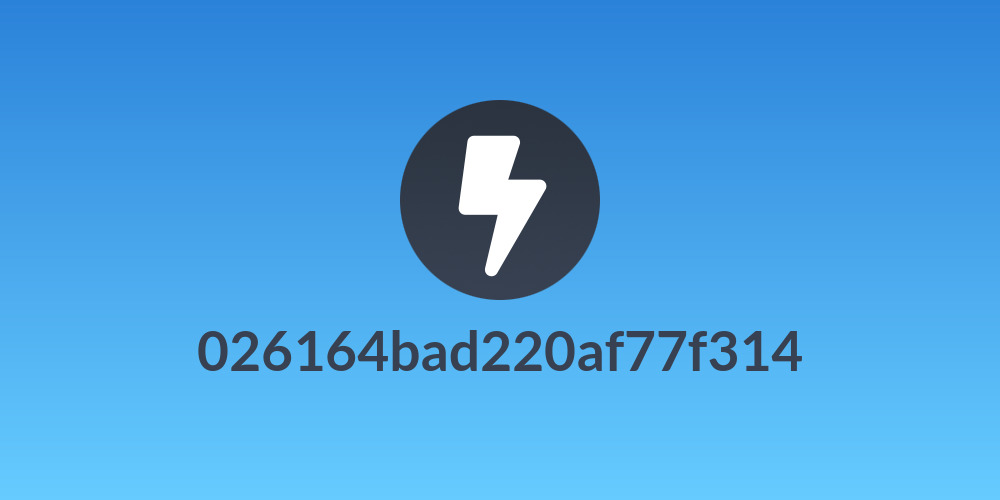 026164bad220af77f314