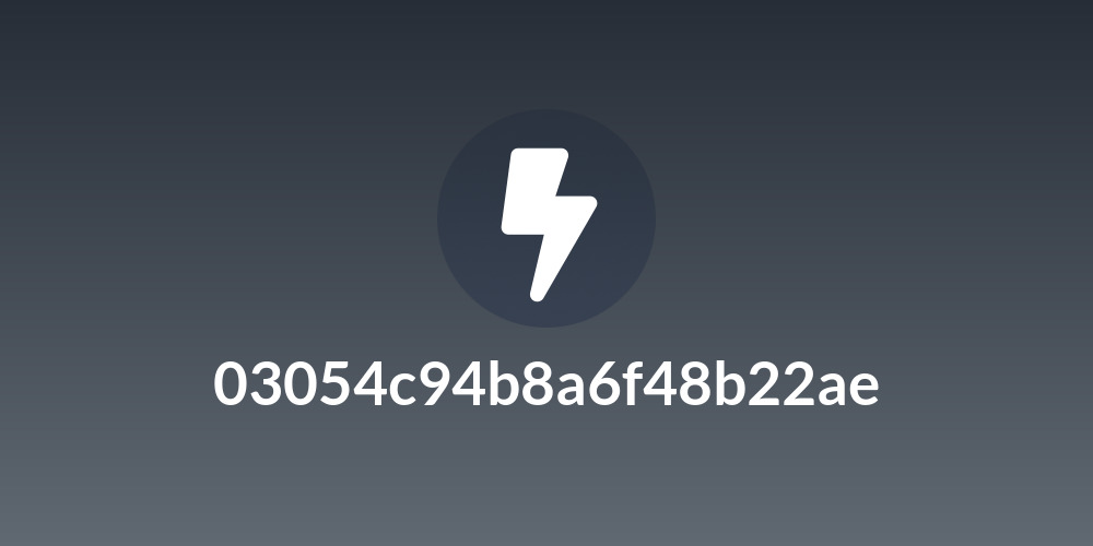 03054c94b8a6f48b22ae