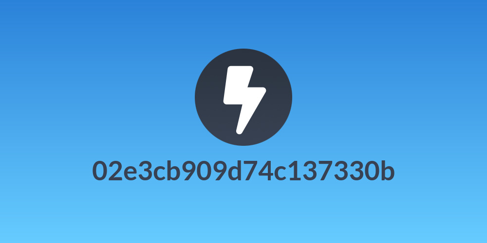 02e3cb909d74c137330b