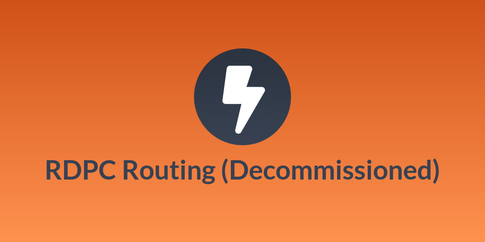 RDPC Routing (Decommissioned)