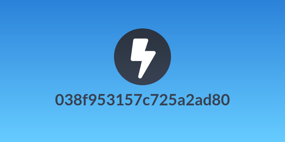 038f953157c725a2ad80