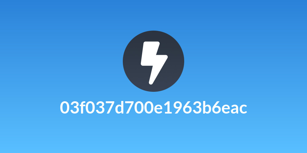 03f037d700e1963b6eac