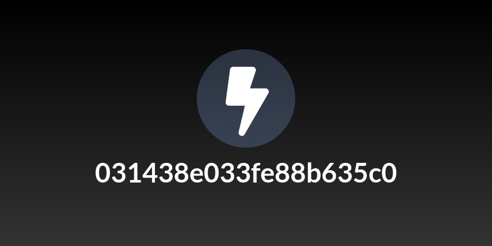 031438e033fe88b635c0