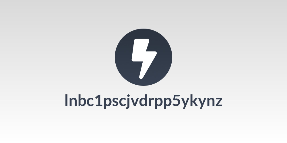 lnbc1pscjvdrpp5ykynz
