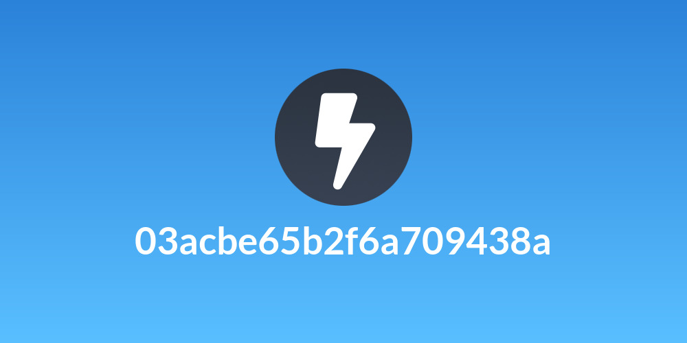 03acbe65b2f6a709438a