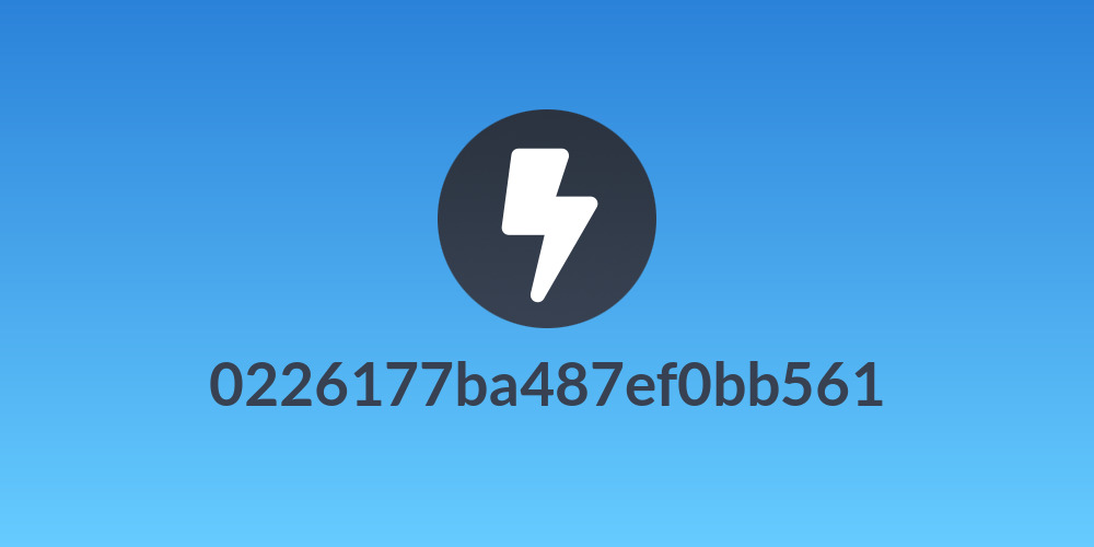 0226177ba487ef0bb561