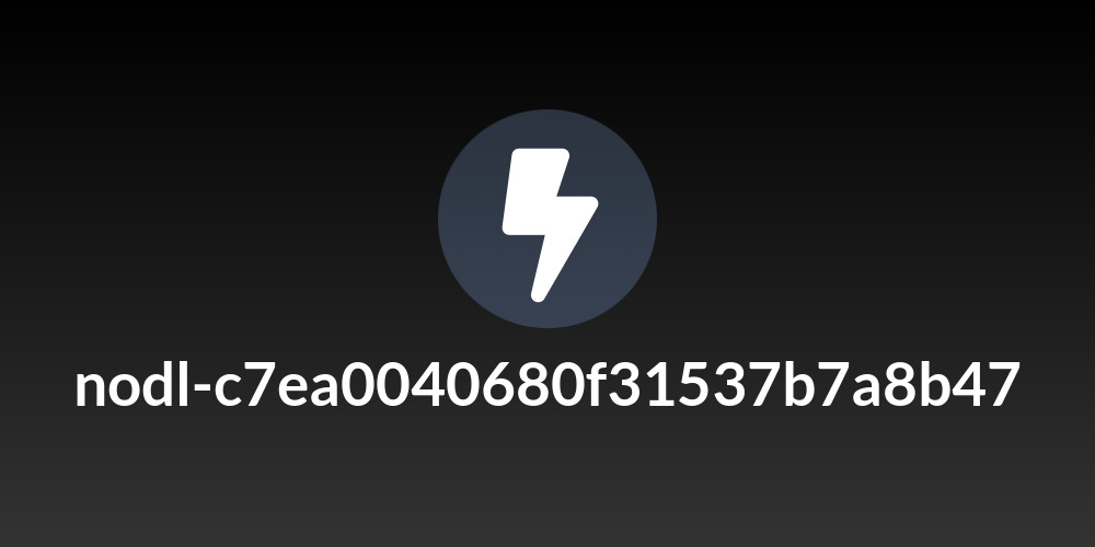 nodl-c7ea0040680f31537b7a8b47