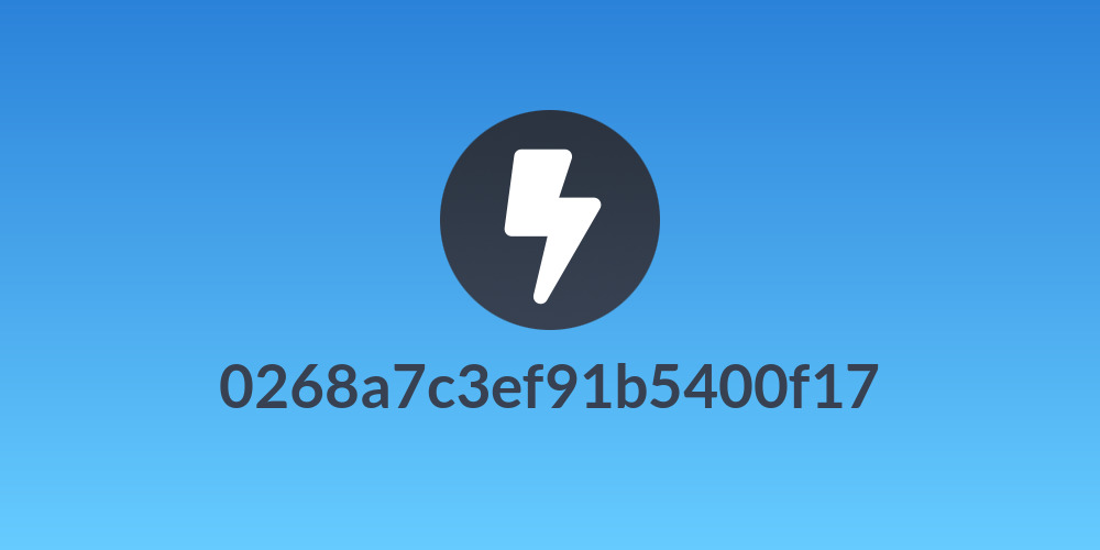 0268a7c3ef91b5400f17