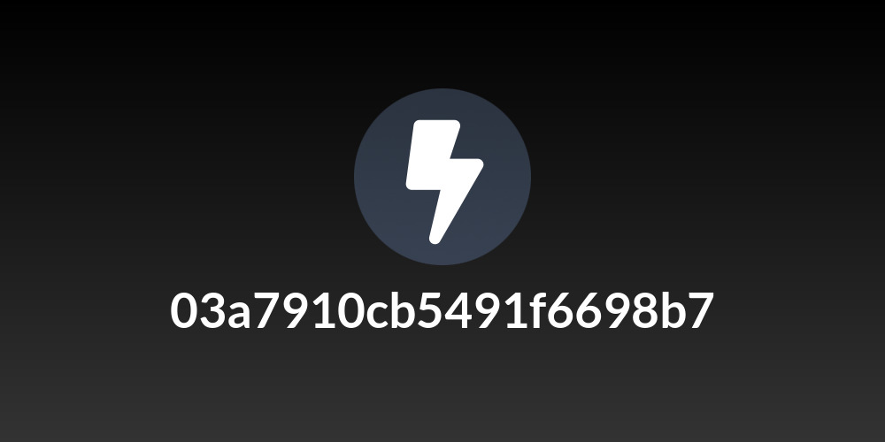 03a7910cb5491f6698b7