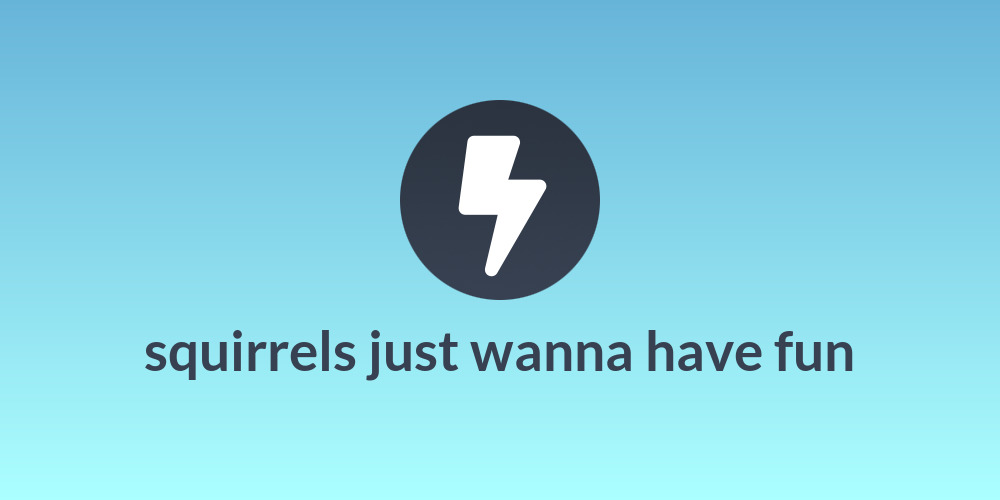 squirrels just wanna have fun