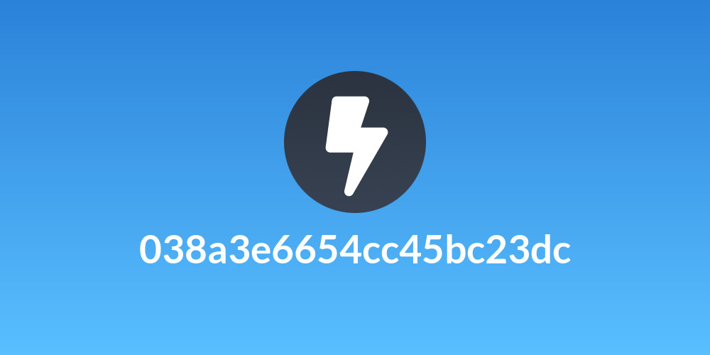 038a3e6654cc45bc23dc