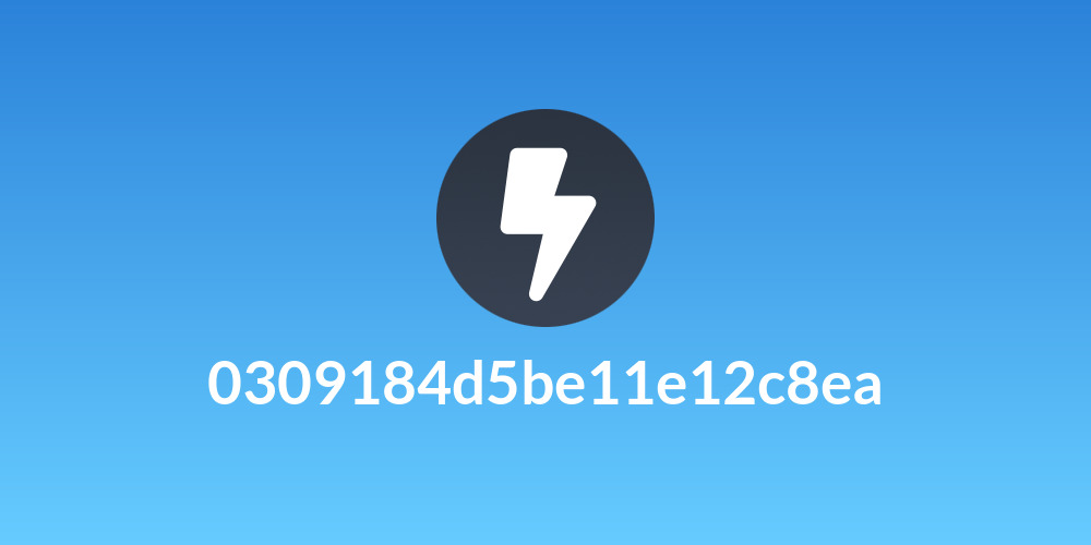 0309184d5be11e12c8ea