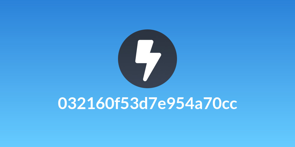 032160f53d7e954a70cc