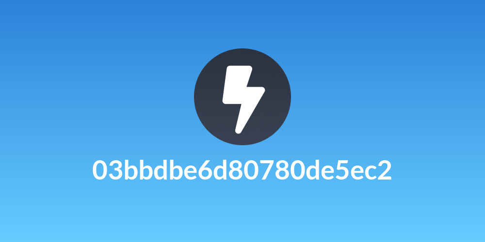 03bbdbe6d80780de5ec2